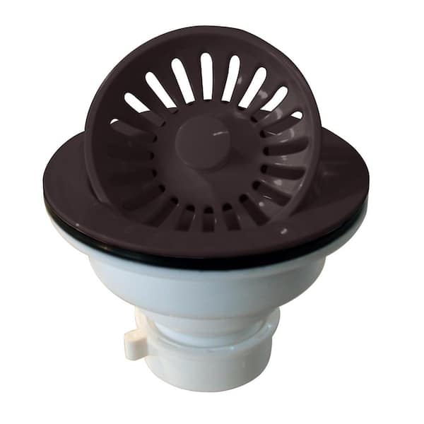 Westbrass High Density Kitchen Sink Strainer with Push/Pull Strainer Basket in Oil Rubbed Bronze