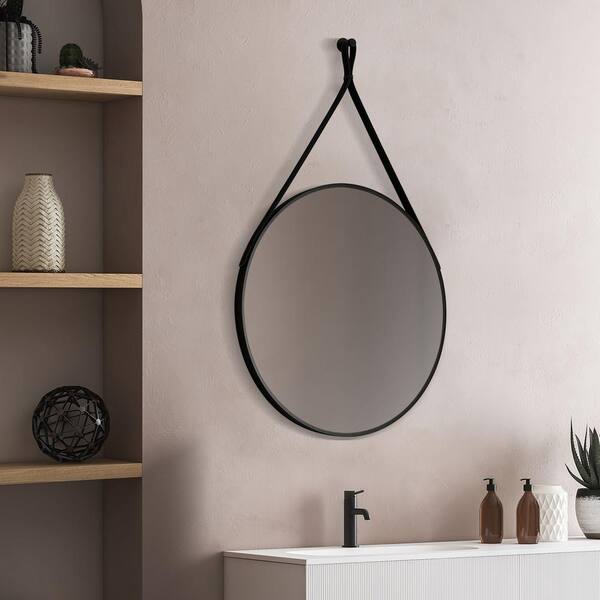 16 in. W x 16 in. H Small Round Framed Wall-Mounted Bathroom