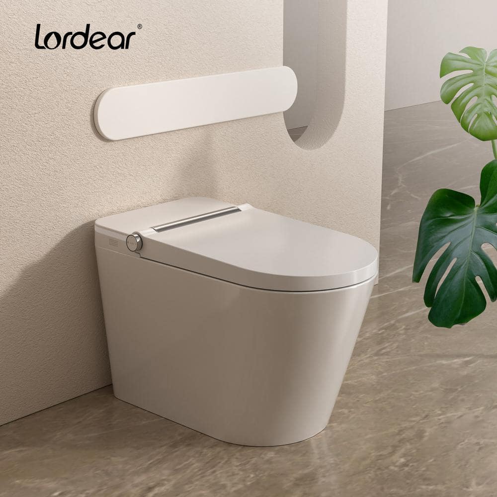 Elongated White Ceramic Smart Bidet Toilet with Heated Seat