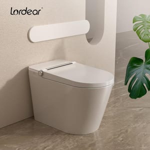 Modern Tankless 1.27 GPF Elongated Smart Bidet Toilet in White with Foot Sensor Operation/Warm Water