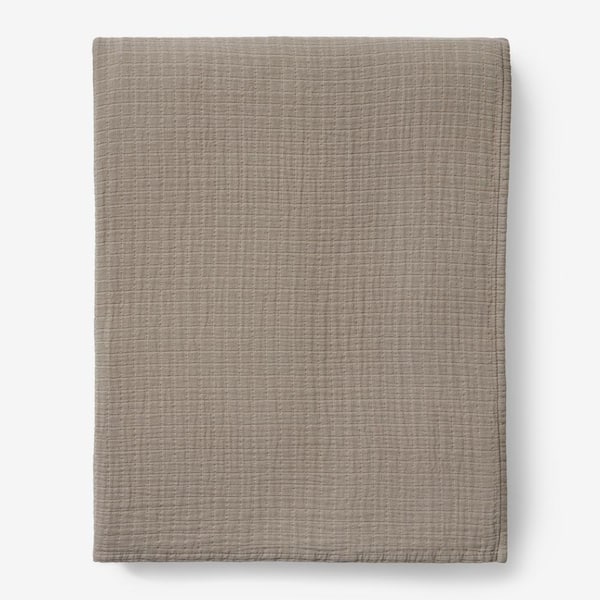 The Company Store Gossamer Taupe Cotton Twin Blanket