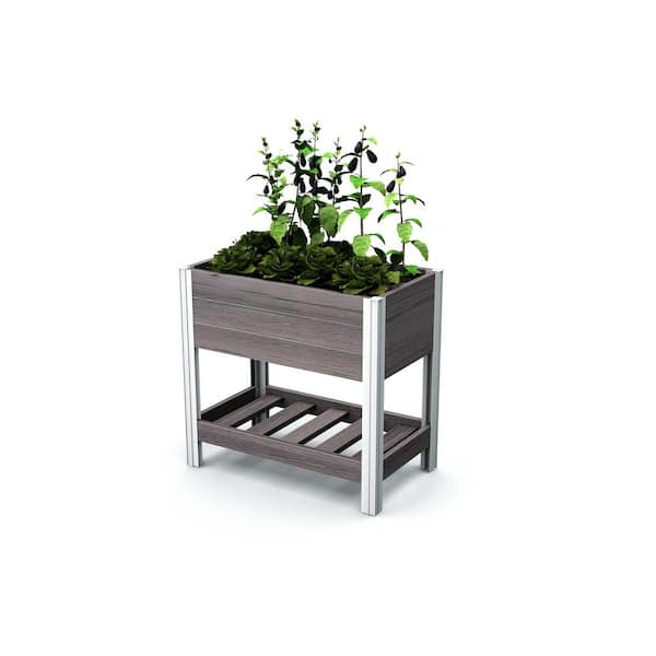 VITA Urbana 31 in. x 18 in. x 29 in. Espresso Brown Vinyl Sprout Farm