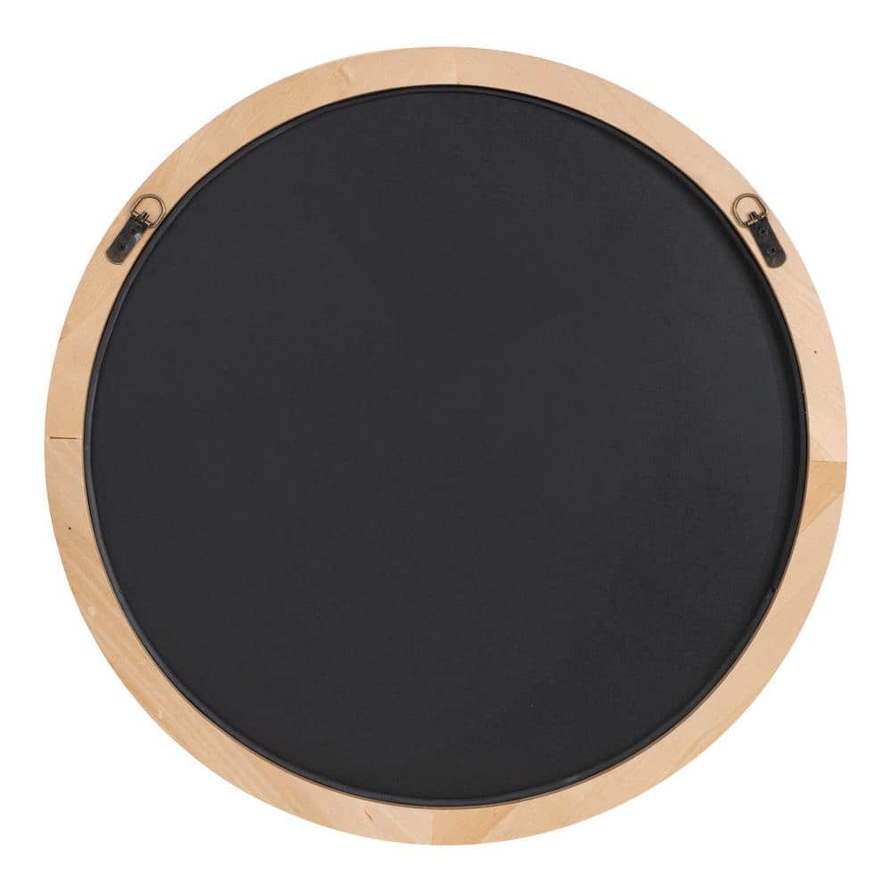 Uldrich Natural Brown 27'' Round Wood Decorative Wall Mirror