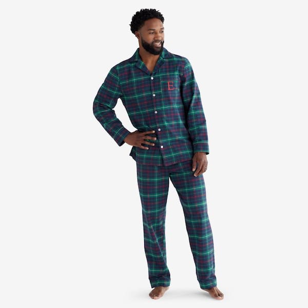 The Company Store Company Cotton Family Flannel Holiday Plaid Men's Small  Navy Multi Pajamas Set 60016 - The Home Depot