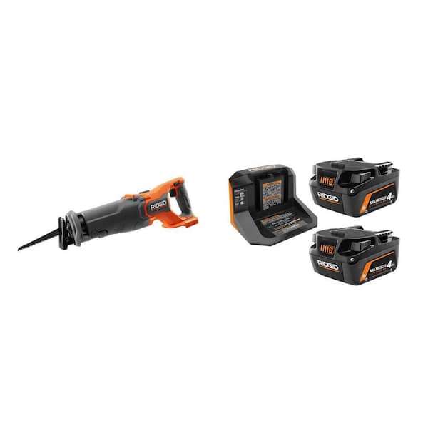 18V MAX Output Starter Kit with (2) 4.0 Ah MAX Output Batteries and Charger with 18V Brushless Reciprocating Saw