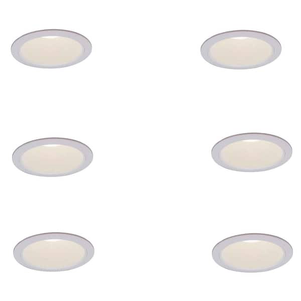 Commercial Electric 6 in. R30 White Recessed Can Light Baffle Trim (6-Pack)