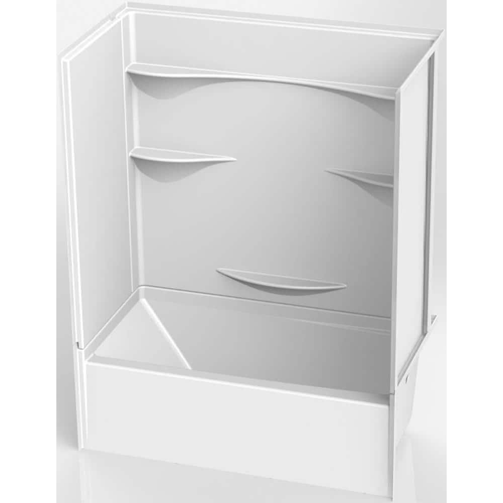 Varia 60 in. x 30 in. x 76 in. AcrylX Acrylic Finished 4-Piece Bath and Sho