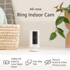 Indoor Cam (2nd Gen) - Plug-In Smart Security Wifi Video Camera, with Included Privacy Cover, Night Vision, White