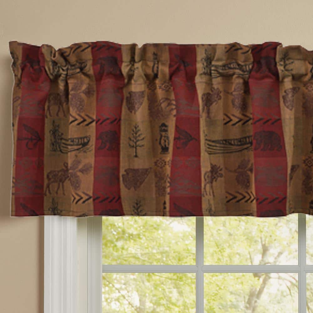 High Country Brown and Red Rustic Valance 14''L