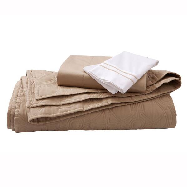 Home Decorators Collection Kenna Craft Brown King Quilt Set