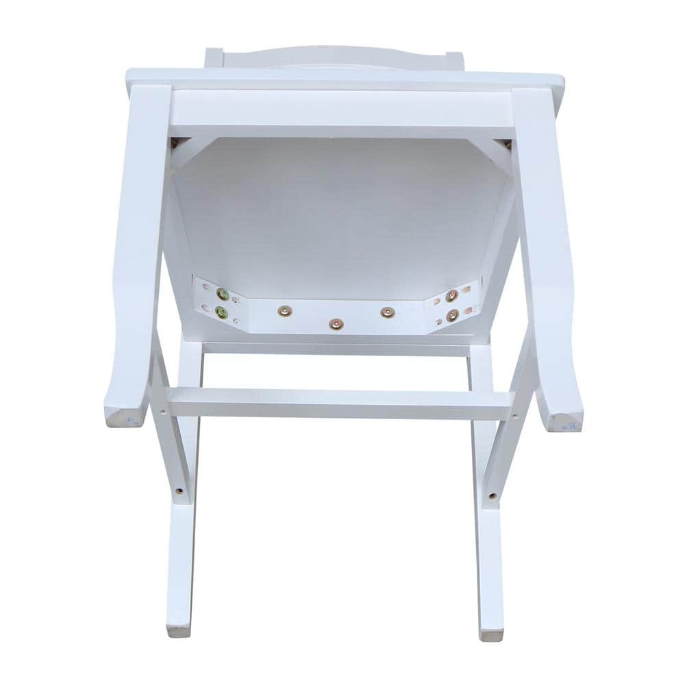 Seaside High-Back Solid Parawood Side Chairs in White - Set of 2
