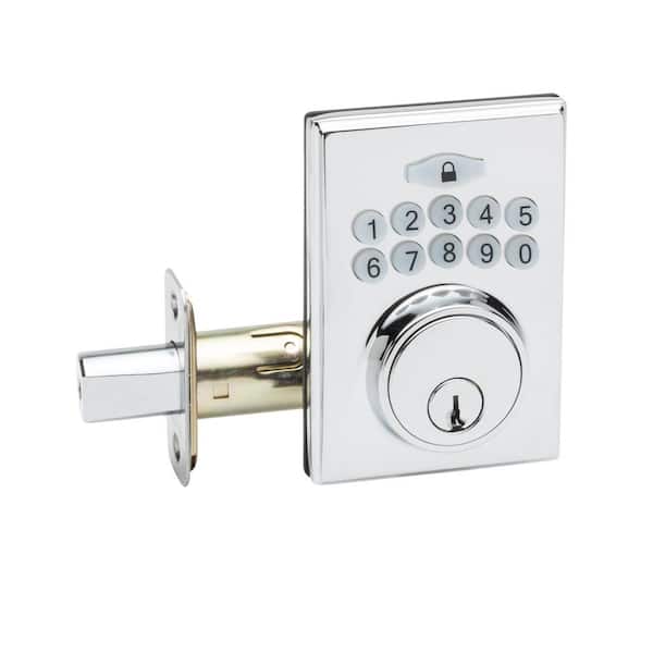 Copper Creek Square Electronic Keypad Polished Stainless Deadbolt