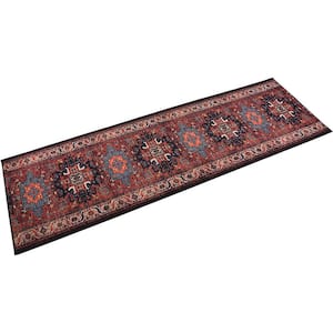 Antique Collection Series Vintage Persian Medallion Red Terracotta 26 in. x 15 ft. Your Choice Length Stair Runner
