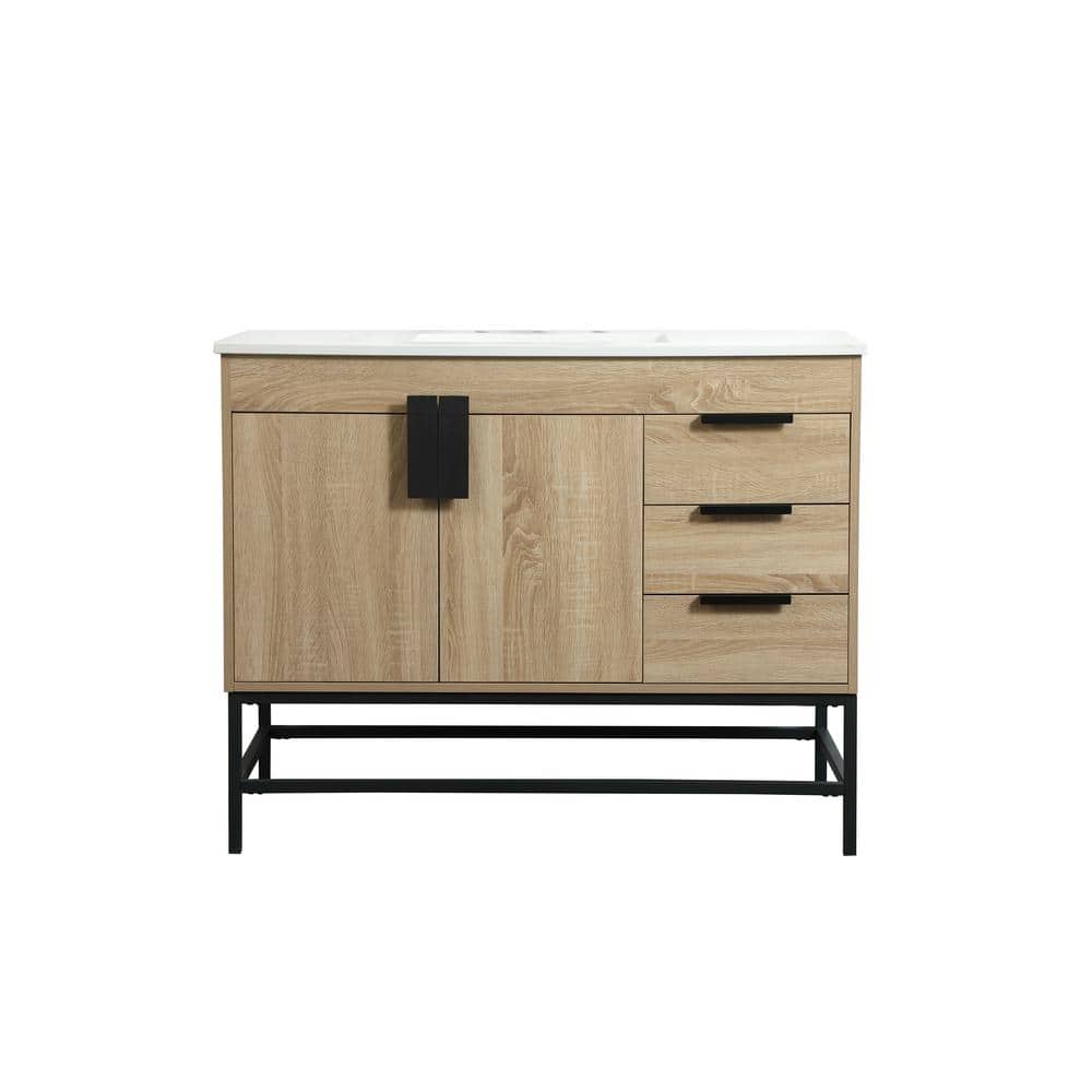 Timeless Home 42 in. W x 22 in. D x 33.5 in. H Bath Vanity in Mango Wood wi