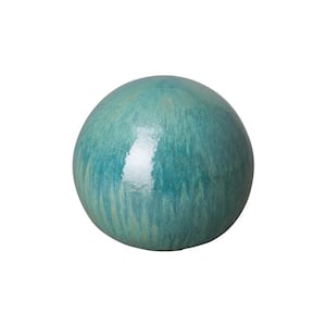 20 in. Aruba Blue Ceramic Landscape Gazing Ball