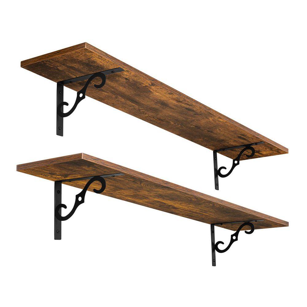 Image showcasing PALEO HOME LLC 39.4 in. W x 7.9 in. D Long Wall Shelves,Floating ...