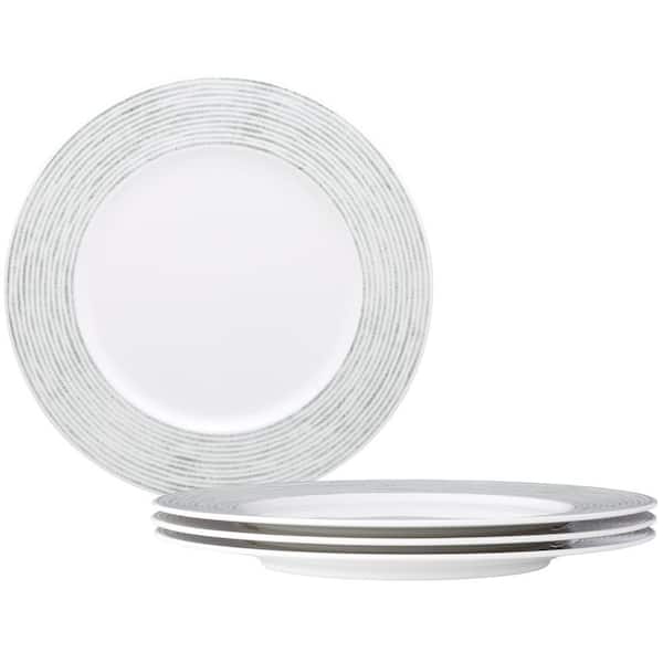 Noritake Green Hammock 11 in. (Green) Porcelain Stripes Rim Dinner Plates, (Set of 4)