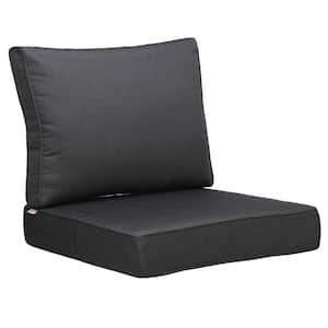 23 in. x 24 in. x 18 in. x 23 in. 2-Piece Deep Seat Rectangle Outdoor Lounge Chair Cushion/Back Pillow Set in Gray