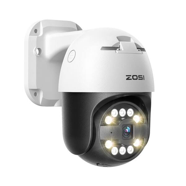 ZOSI 360-Degree PTZ 4MP 2.5K Wi-Fi Outdoor Wireless Home Security Camera, Ai Person Vehicle Detection, Color Night Vision, Black&White