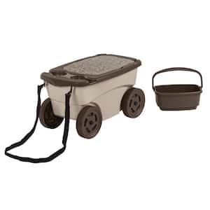 Portable 12.25 in. x 13 in. Resin Garden Scooter