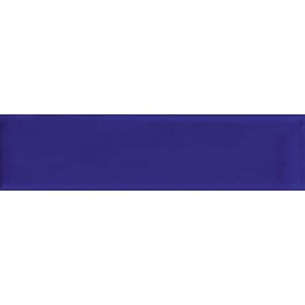 Blue 4 in. x 16 in. Polished Glass Mosaic Tile (5.33 sq. ft./Case)