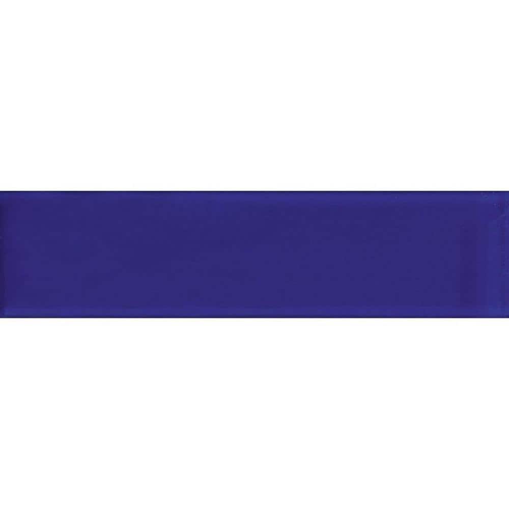 Blue 4 in. x 5 in. Polished Glass Mosaic Tile Sample (0.13 sq. ft./Piece) price history on PriceWatchPro
