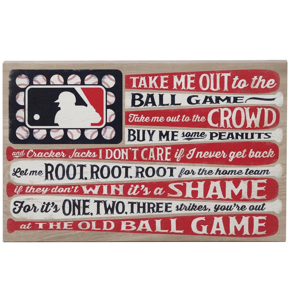 Wooden Sign - Take Me Out To The Ball Game Lyrics 36in.