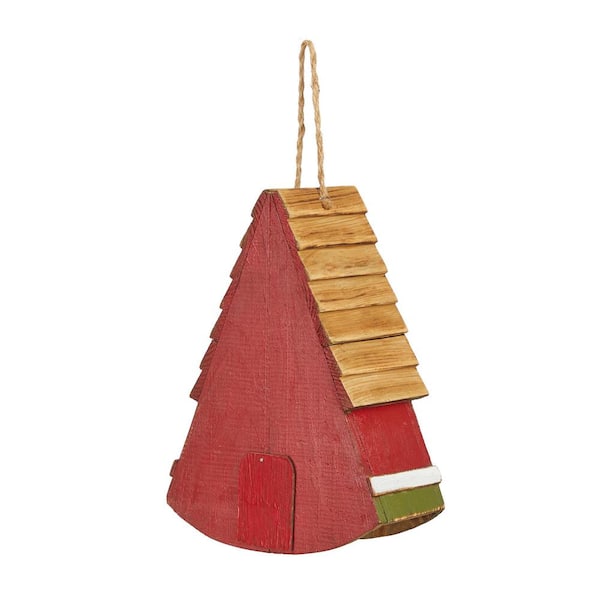 ◯● wood house ページ●◯ Glitzhome 10.25 in. H Wood Red Barn Garden Birdhouse