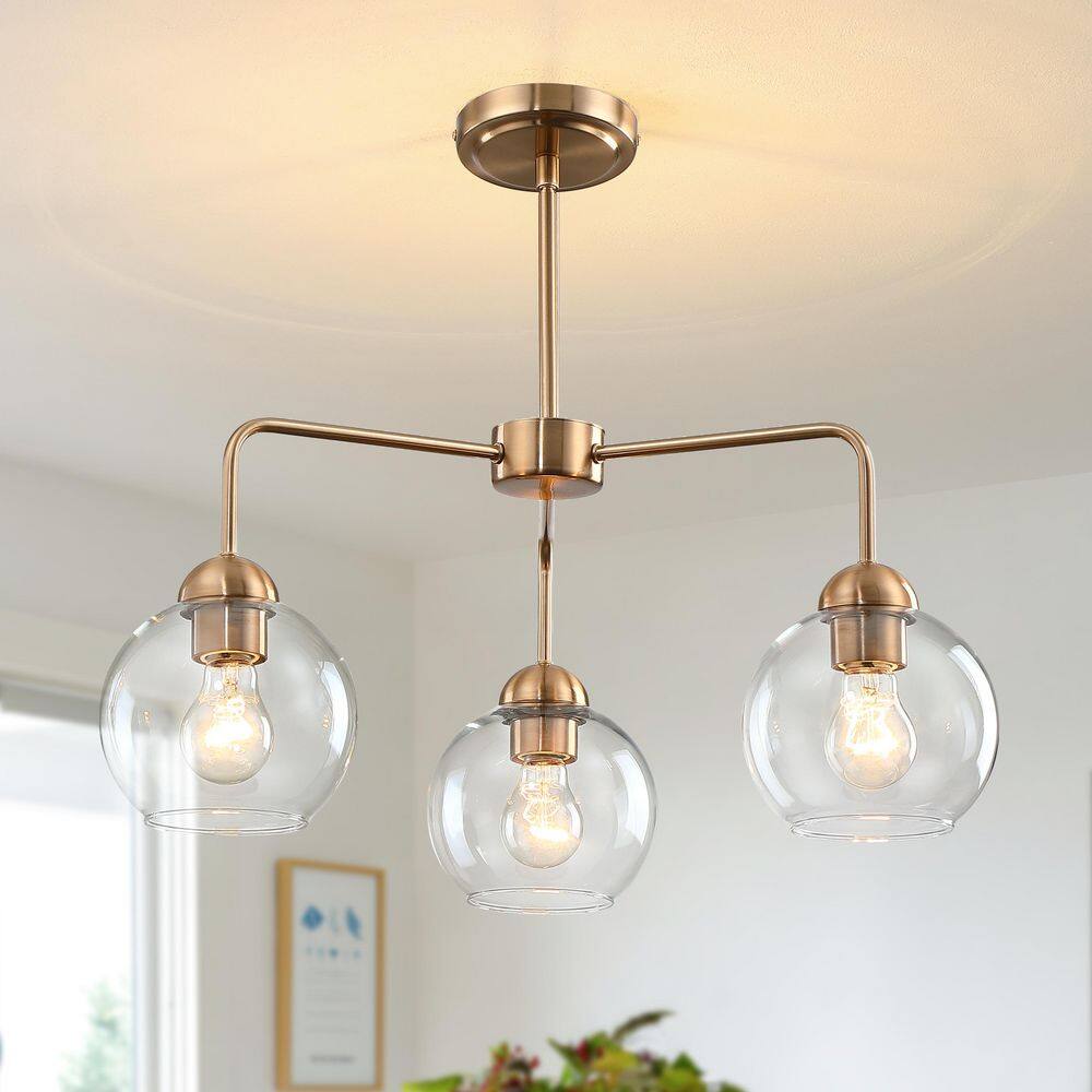 3 Light Brass Gold Modern Chandelier for Kitchen Island with No Bulbs Included price history on PriceWatchPro