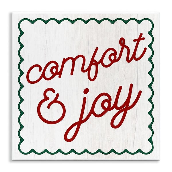 Stupell Industries Comfort and Joy Phrase by Lil' Rue 1-Piece Unframed Graphic Print Typography Poster Art Print 12 in. x 12 in.