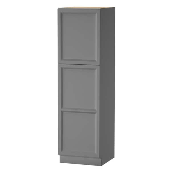 PELHAM & WHITE Keyport Shaker 18 in. W x 24 in. D x 84 in. H Plywood Ready to Assemble Pantry Kitchen Cabinetin Charcoal Gray
