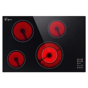 30 in. Smooth Surface Built-In Radiant Electric Cooktop in Black with 4 Elements including Dual Zone Element