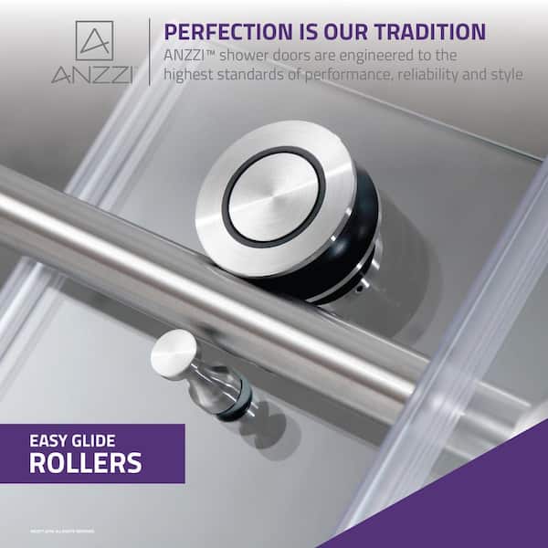 ANZZI 60 in. L x 30 in. W x 83 in. H Right Drain White Rectangular