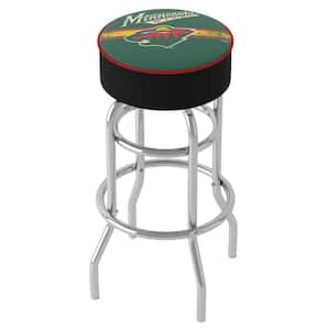 Minnesota Wild Logo 31 in. Green Backless Metal Bar Stool with Vinyl Seat