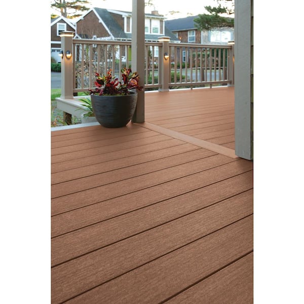 TimberTech Advanced PVC Vintage 5/4 in. x 6 in. x 12 ft. Grooved