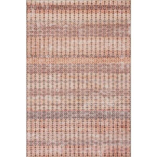 Feline Dotted Stripe Washable Pink 3 ft. x 5 ft. Indoor Area Rug