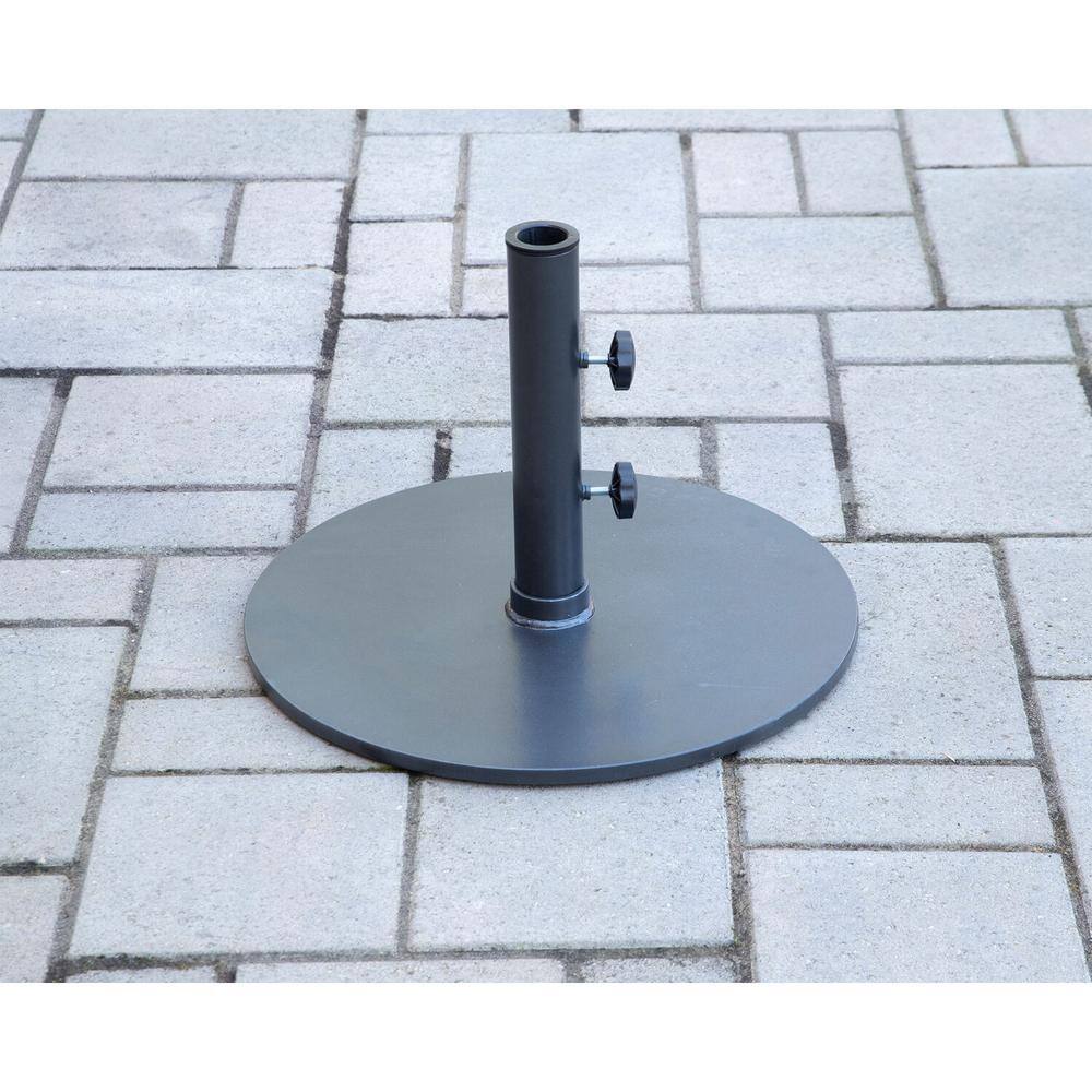 Heavy-Duty Gunmetal Round Metal Outdoor Umbrella Base