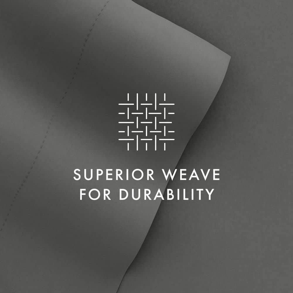Gray Full Size Cotton Polyester Microfiber 4-Piece Bed Sheet Set