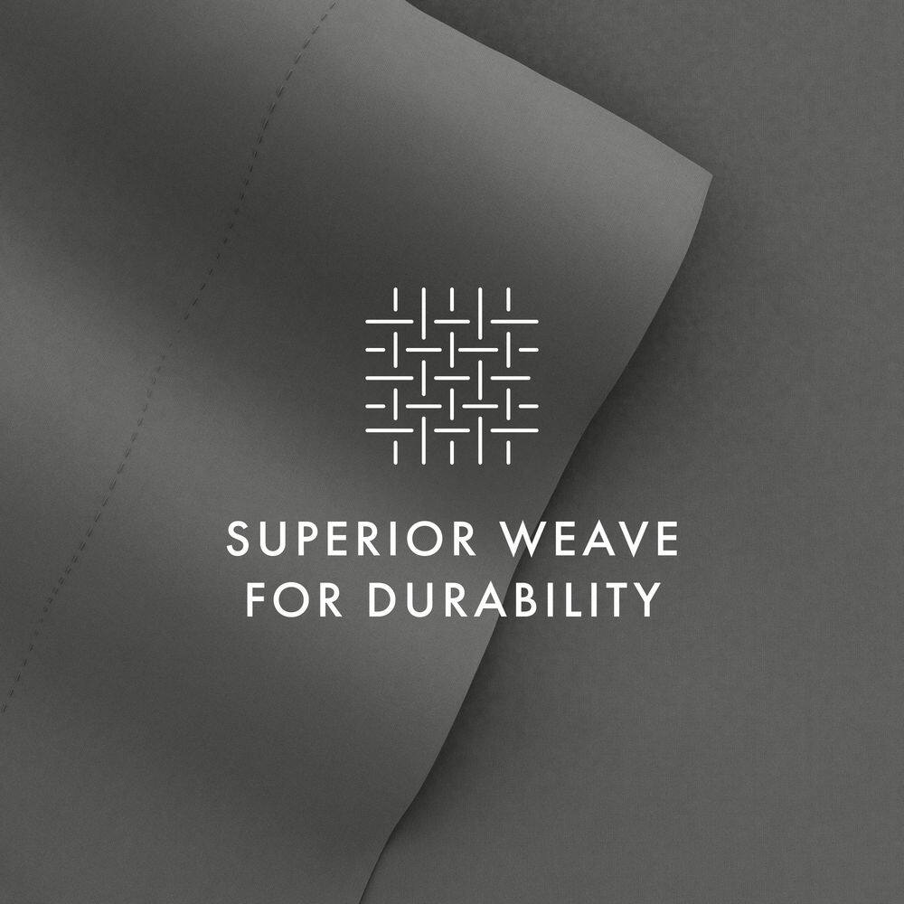Gray Twin Solid Microfiber and Cotton Sheet Set