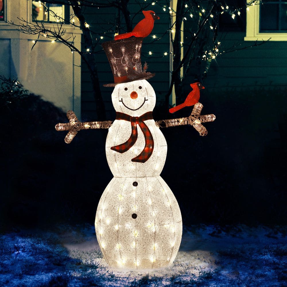 VEIKOUS 5 ft. Warm White LED Snowman Christmas Holiday Yard Decoration HP1001-15WH-1 - The Home Depot