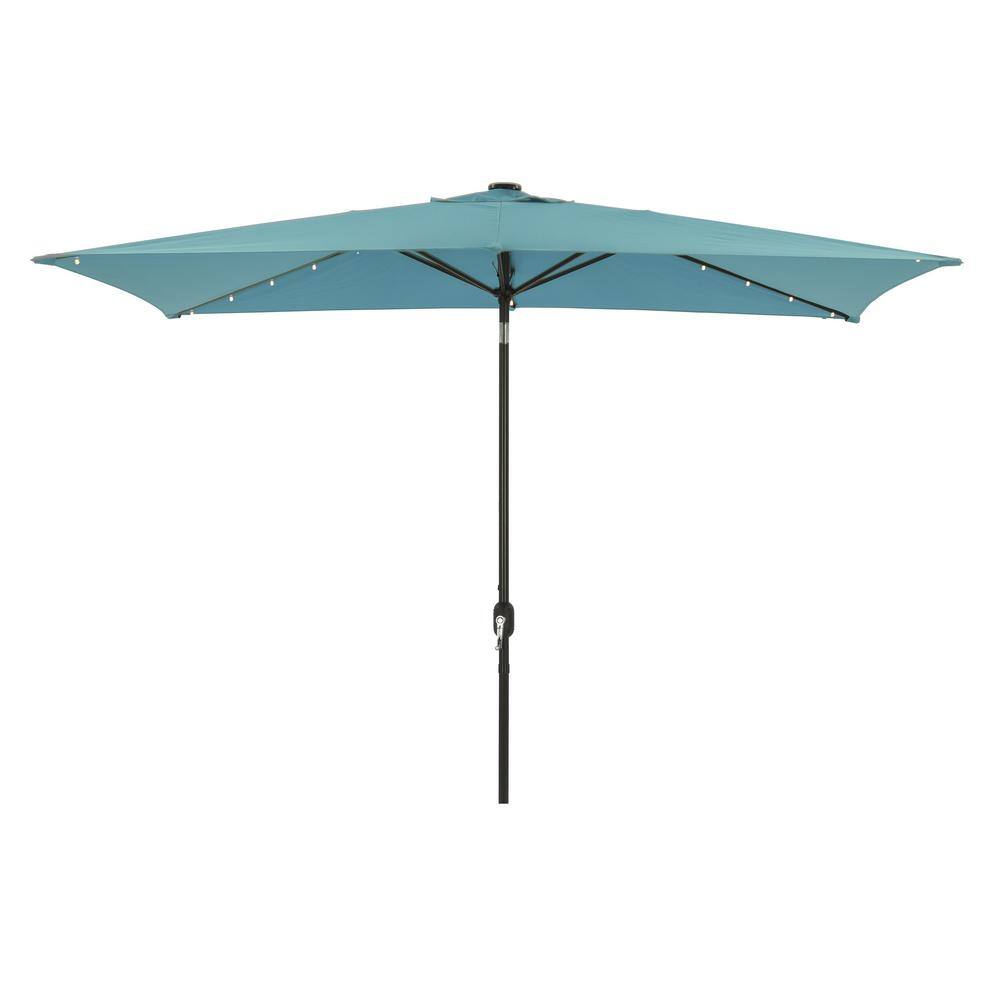 10 ft.x 6.5 ft. Rectangle Solution-Dyed Fabric Aluminum Market Patio Umbrel