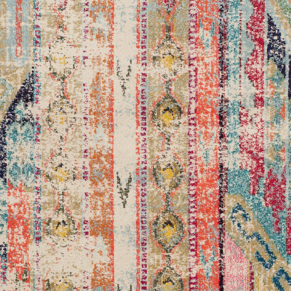 Boho-Chic Monaco 5' Square Multicolor Synthetic Area Rug