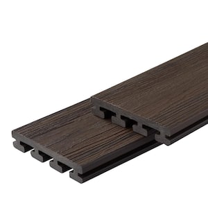 Infinity IS 1 in. x 6 in. x 8 ft. Tiger Cove Brown Composite Grooved Deck Boards (2-Pack)