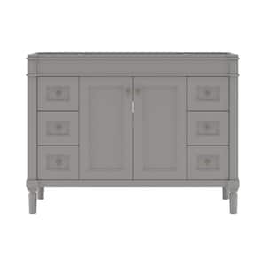 Tiffany 48 in. W x 22 in. D x 35 in. H Single Sink Bath Vanity Cabinet without Top in Gray