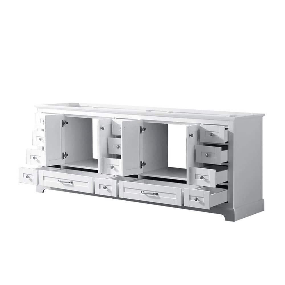 White Double Freestanding Vanity with Ample Storage