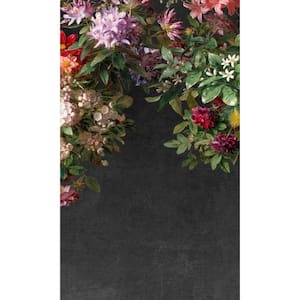 Black Hanging Floral Blossoms Printed Non-Woven Paper Non-Pasted Textured Wallpaper L: 8' 8 in. x W: 83 in.