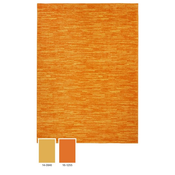 Essentials 5 ft. x 7 ft. Sunburst Solid Contemporary Indoor/Outdoor Patio Area Rug