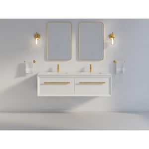 Enivo 61 in. W x 22.4 in. D x 17 in. H Bathroom Vanity Cabinet without Top in White