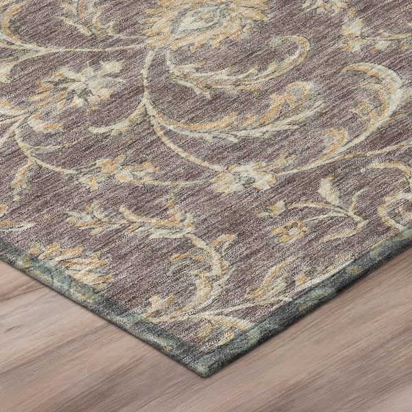 Chantille Machine Washable Indoor/Outdoor Abstract ACN3078 Plum 2 ft. x 7 ft. Runner Rug