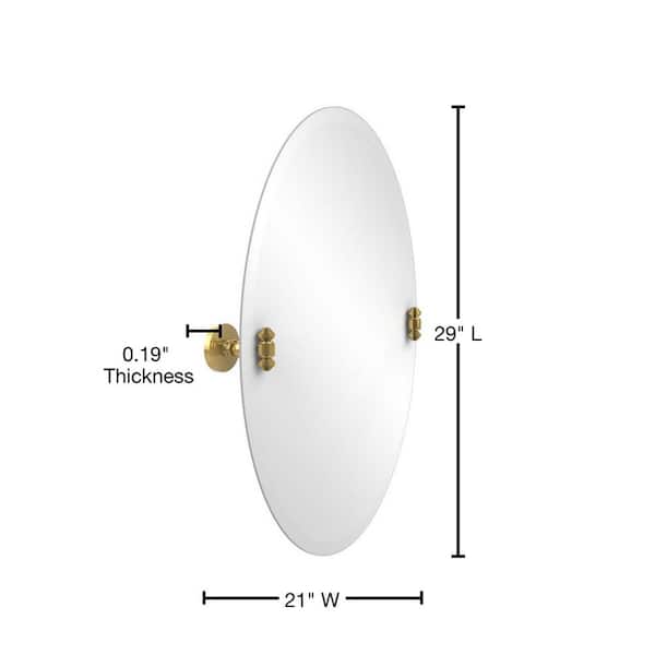 Allied Brass South Beach Collection 21 in. x 29 in. Frameless Oval Single Tilt  Mirror with Beveled Edge in Polished Brass SB-91-PB The Home Depot